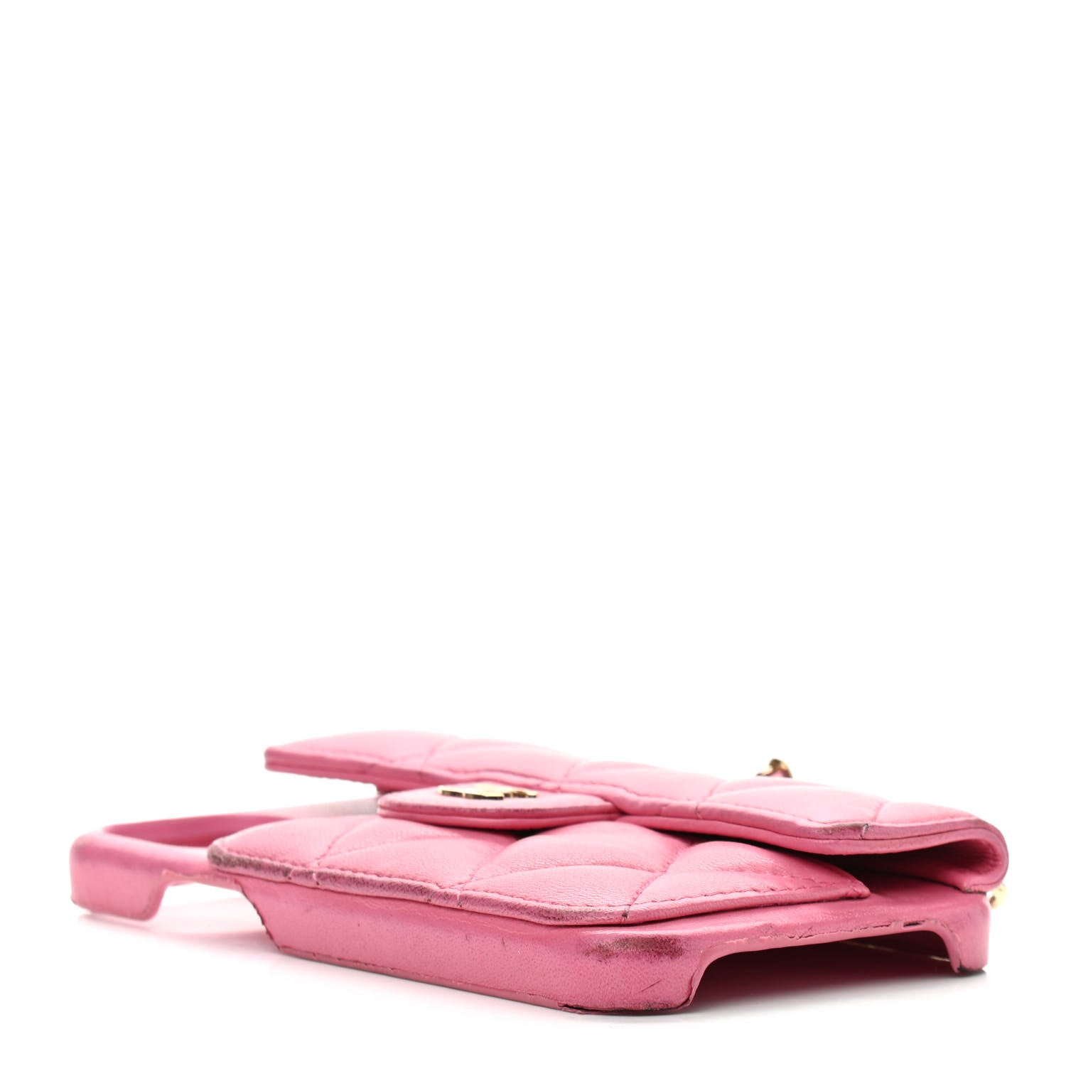 Chanel Lambskin Quilted Pearl Crush iPhone XII Pro Holder With Chain Pink 5 of 16