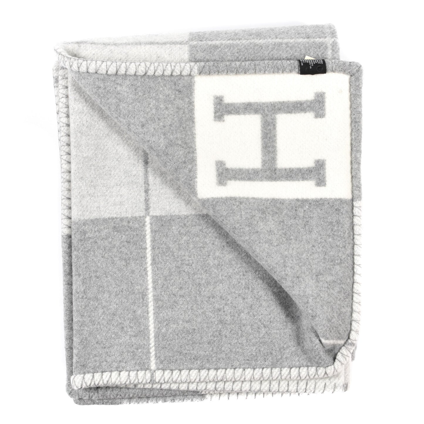 Wool Cashmere Avalon III Blanket Ecru Gris Clair