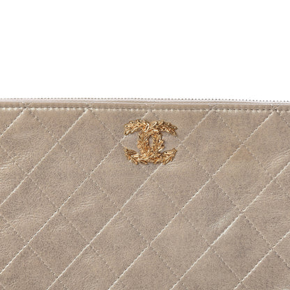 Chanel Metallic Calfskin Quilted Large Cosmetic Case Light Gold 11 of 11