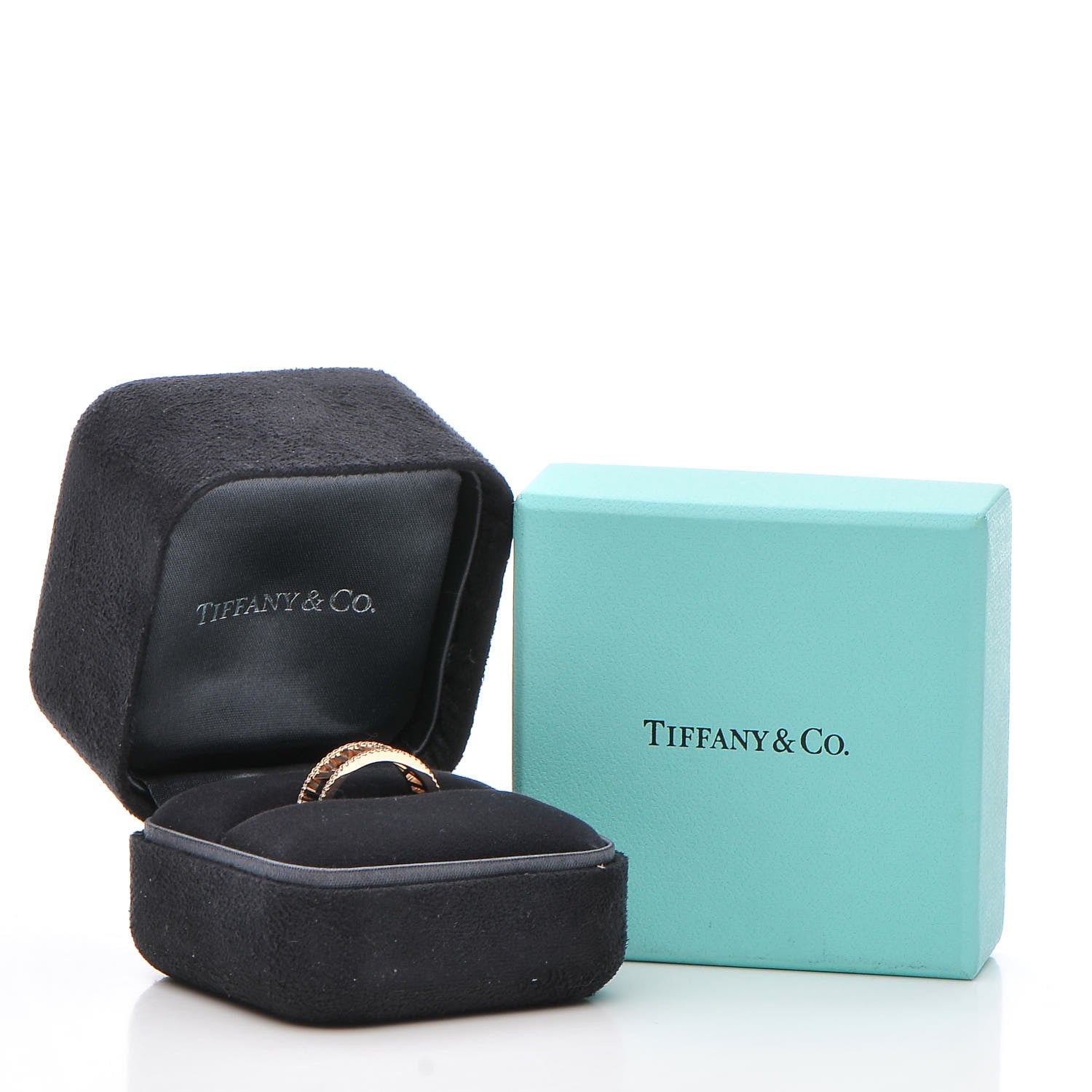 Tiffany 18K Rose Gold Diamond Atlas Open Pave Ring 56 7.5 5 of 5