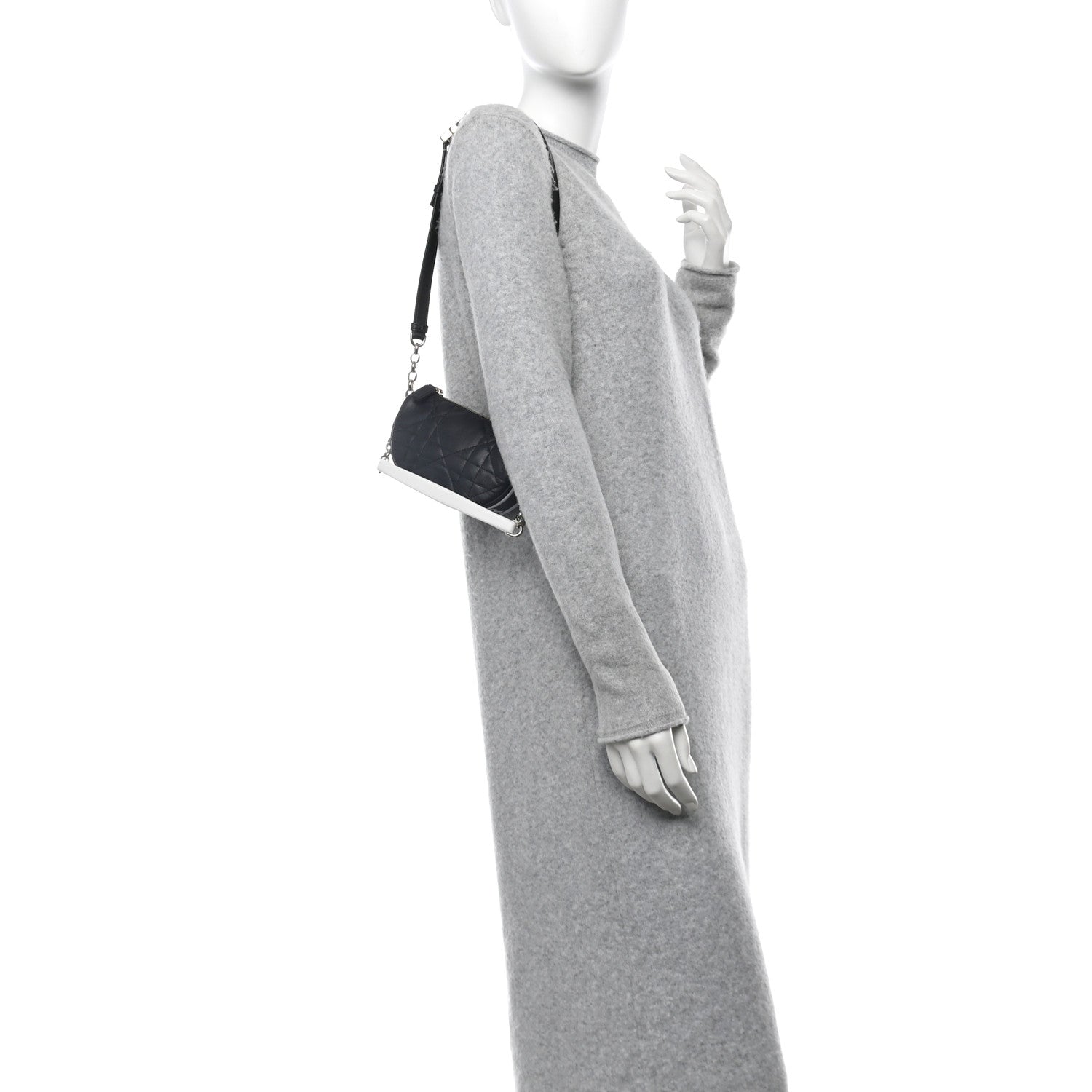 Christian Dior Lambskin Cannage Micro Dior Vibe Hobo Bag Black 2 of 9