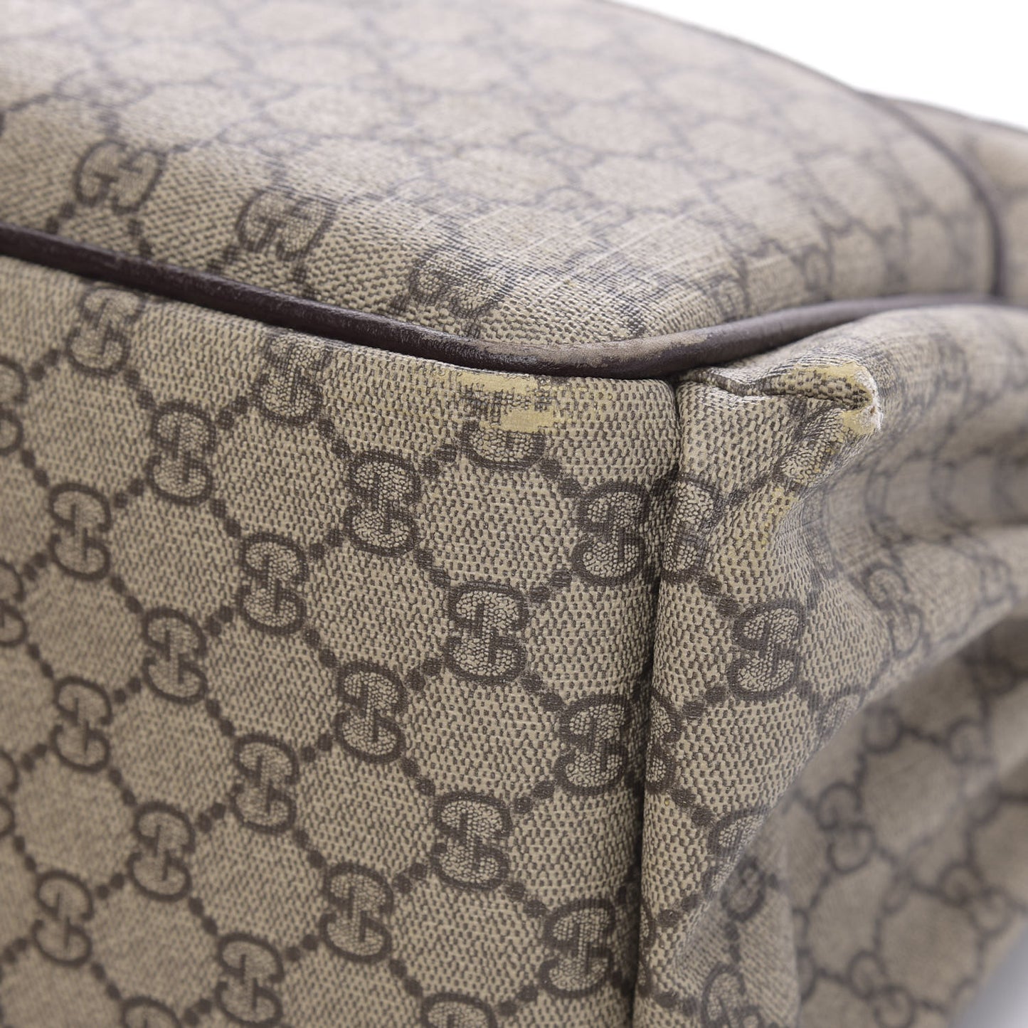 GG Supreme Monogram Selleria Calfskin Large Diaper Bag Beige Ebony Cocoa Dark Chocolate
