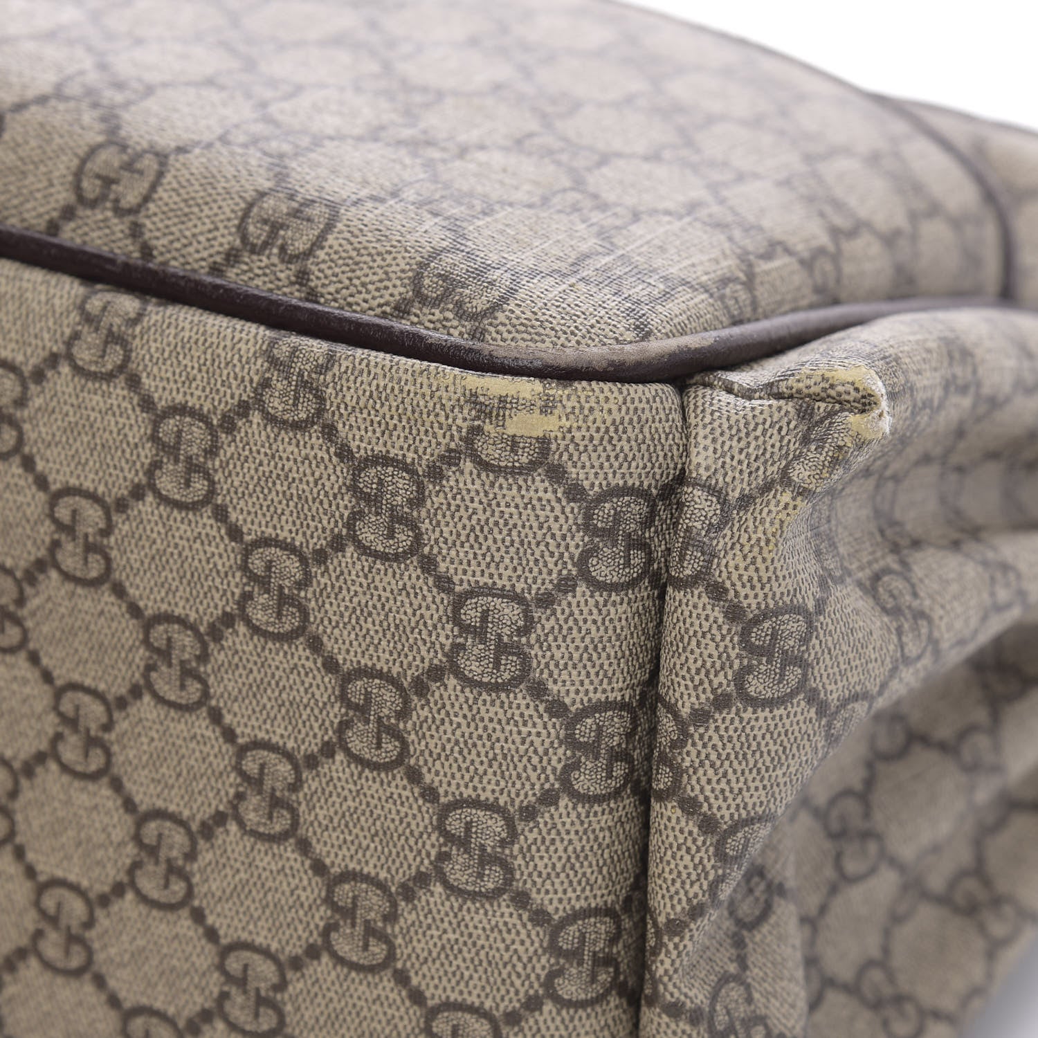 Gucci GG Supreme Monogram Selleria Calfskin Large Diaper Bag Beige Ebony Cocoa Dark Chocolate 9 of 12