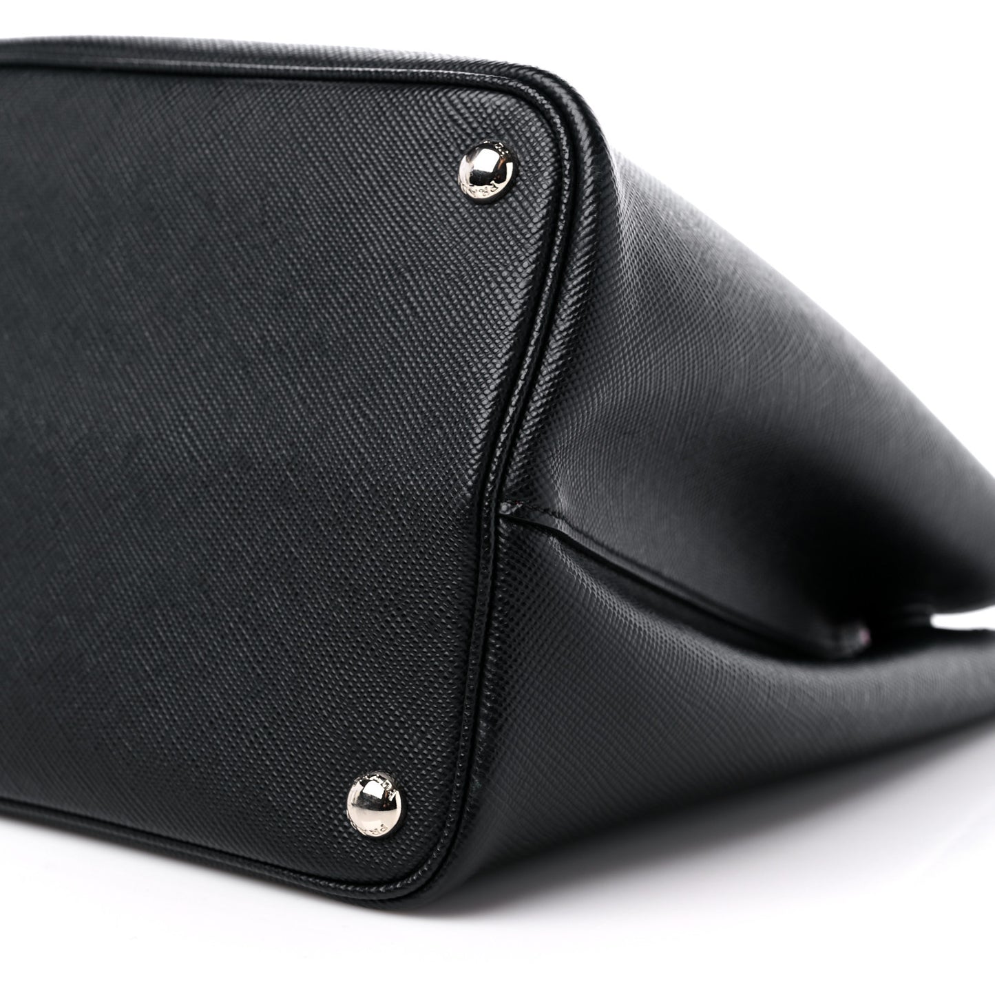 Saffiano Cuir Medium Double Handle Tote Black Fuoco