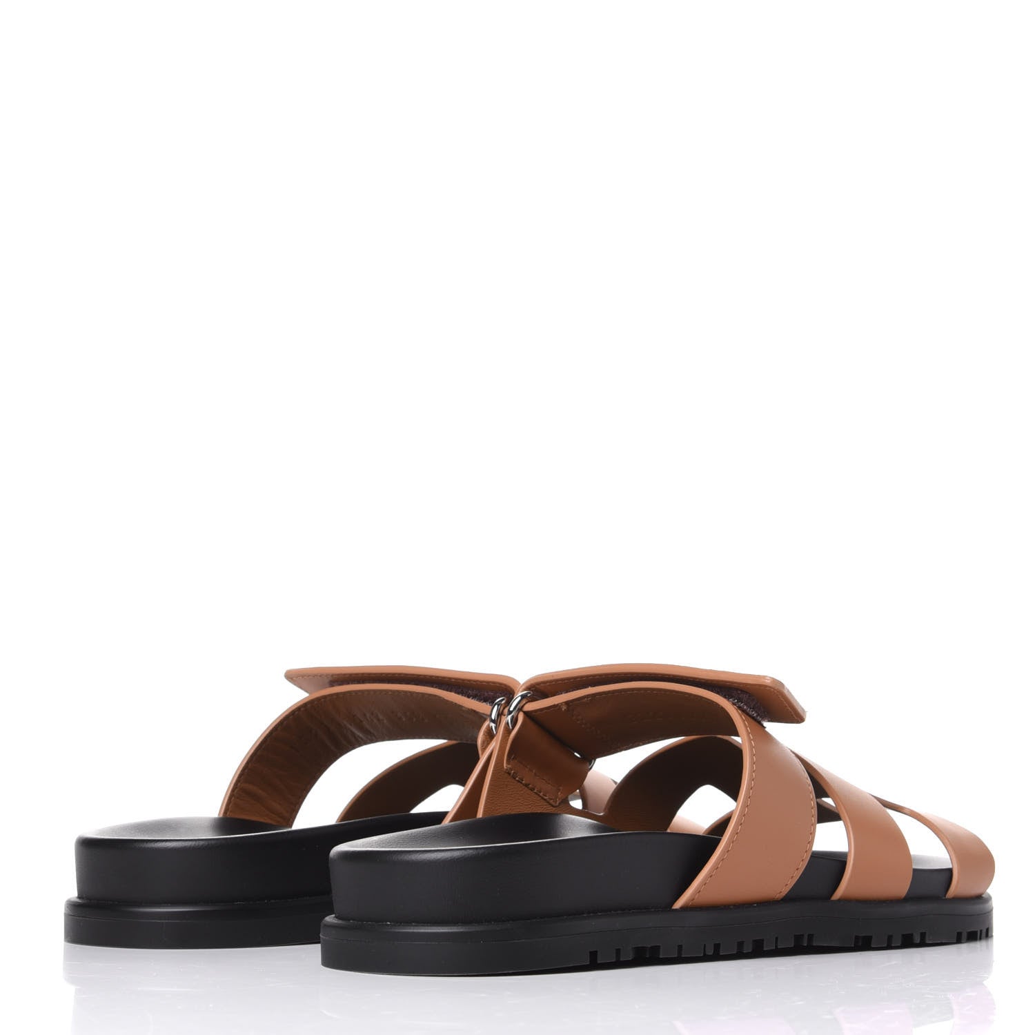 Hermes Calfskin Womens Chypre Sandals 36.5 Gold 4 of 11