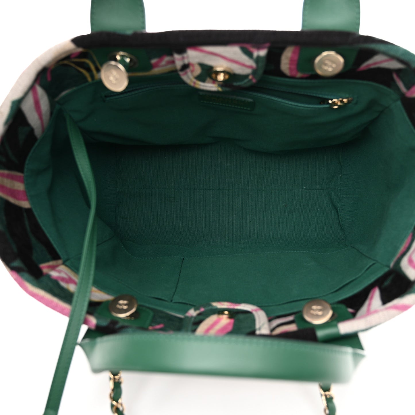 Velvet Calfskin Beaded Small Deauville Tote Pink Green Black