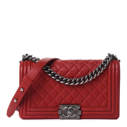 Chanel Caviar Quilted Medium Boy Flap Red 1 of 4