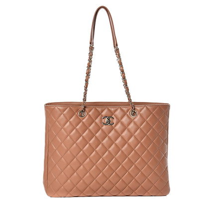 Chanel Lambskin Quilted Large Classic Shopping Tote Camel 2 of 19