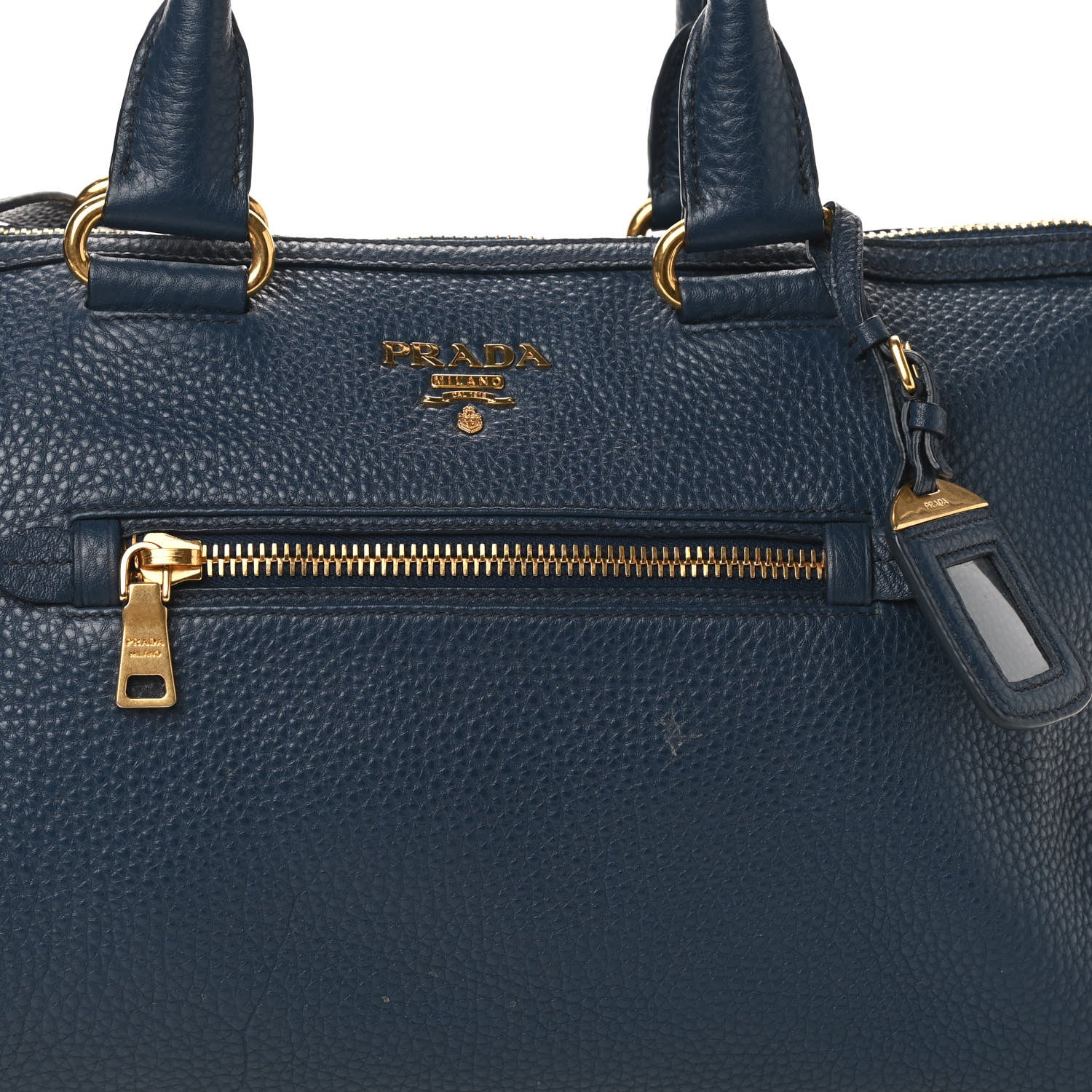 Prada Vitello Daino Shopping Satchel Baltico 8 of 10