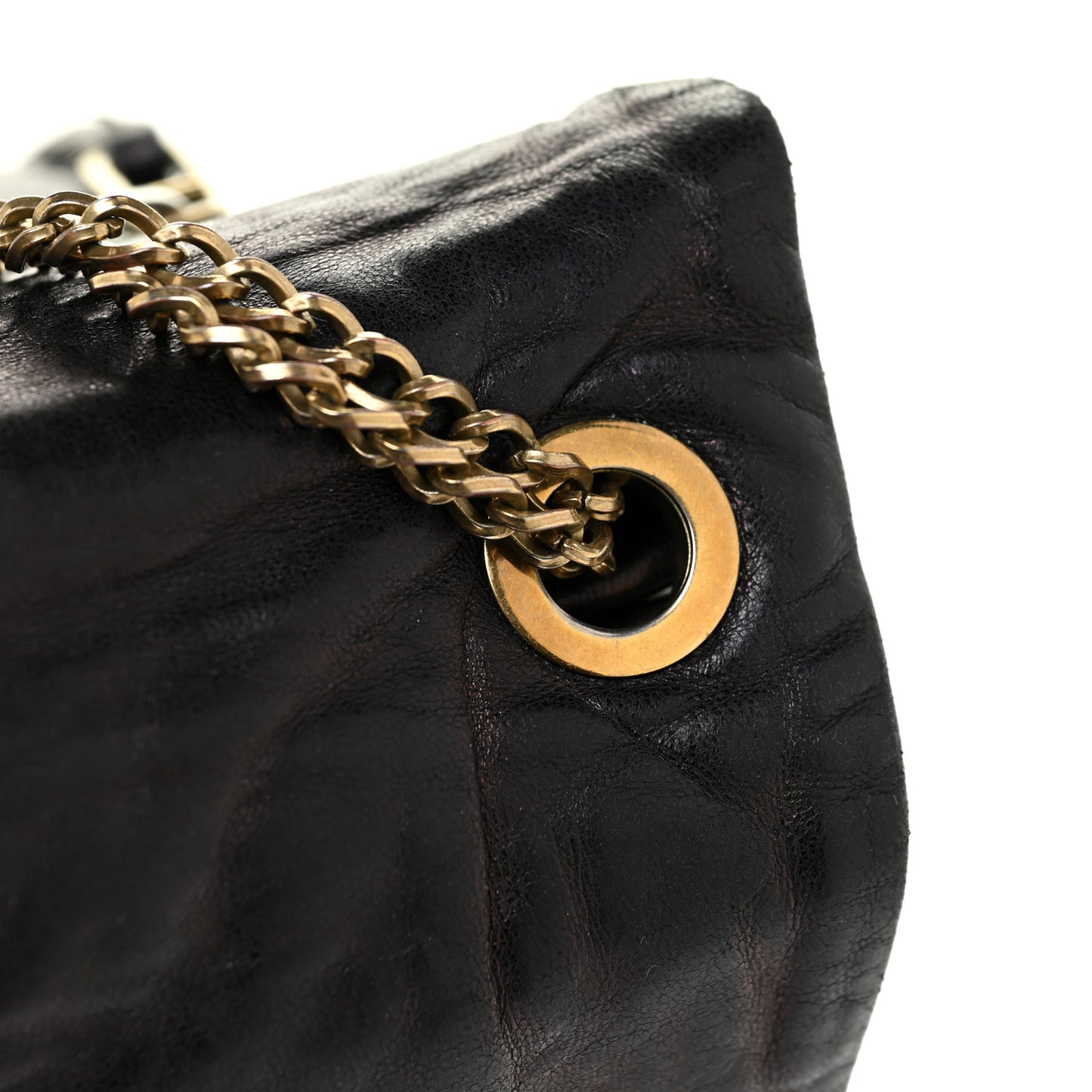 Lambskin Quilted Medium Sugar Flap Shoulder Bag Black