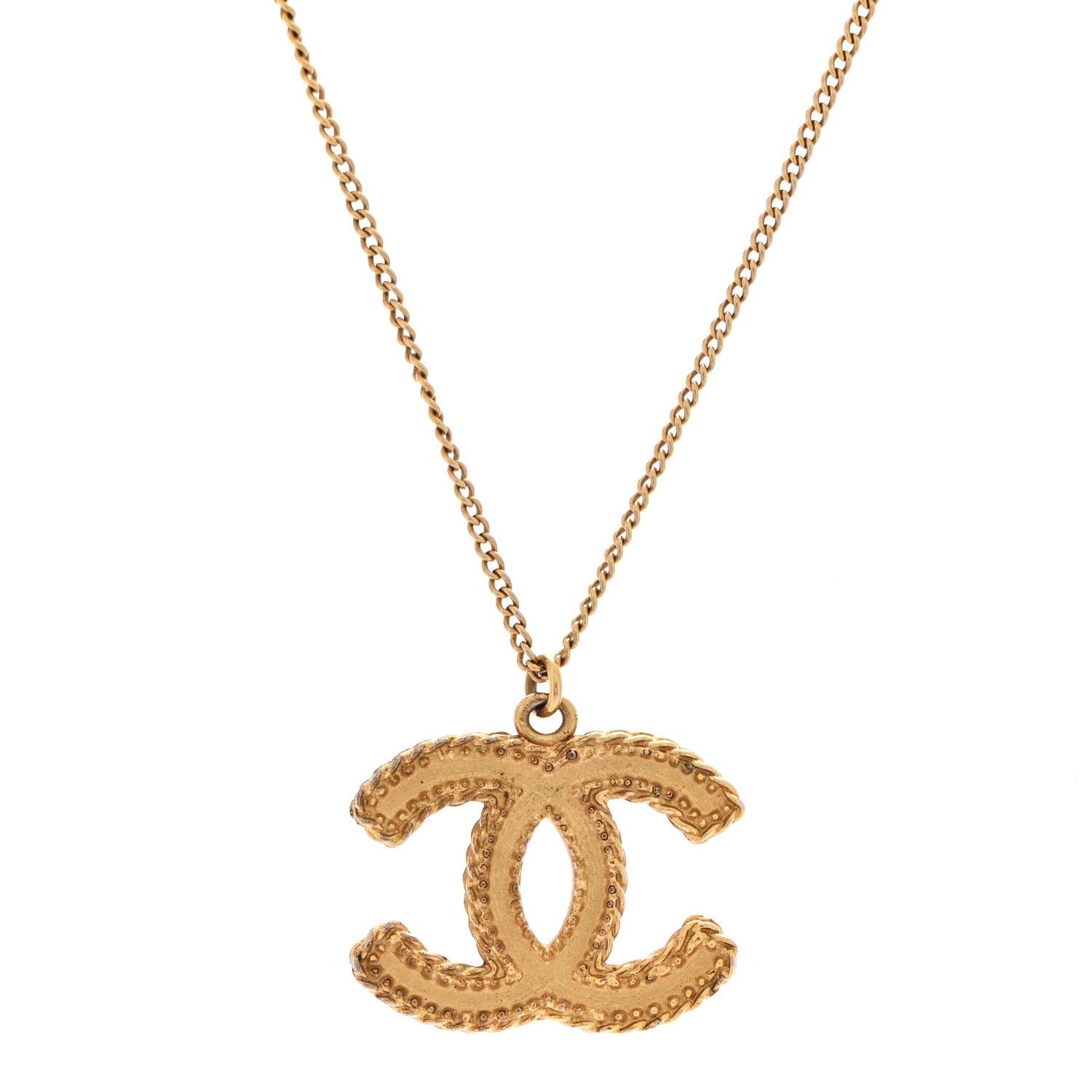 Chanel Metal CC Necklace Matte Gold 4 of 7