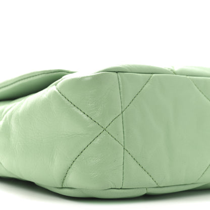 Chanel Goatskin Quilted Medium Chanel 19 Flap Light Green 9 of 10