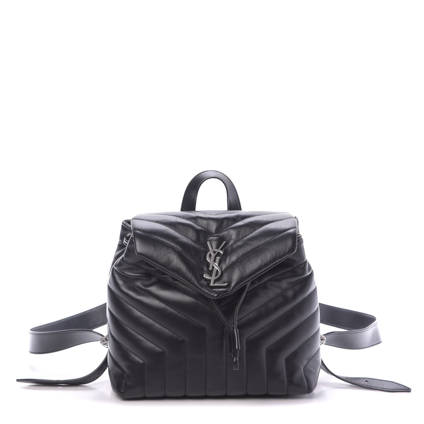 Calfskin Y Quilted Monogram Small Loulou Backpack Black