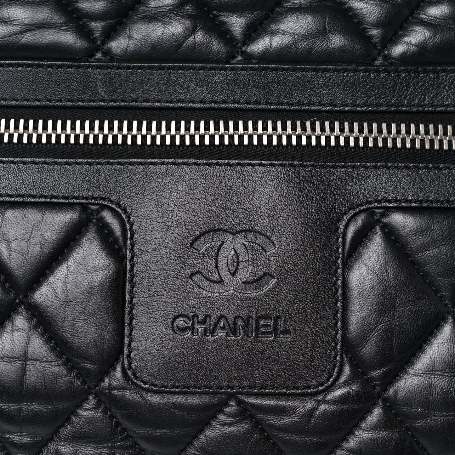 Lambskin Quilted Large Coco Cocoon Tote Black