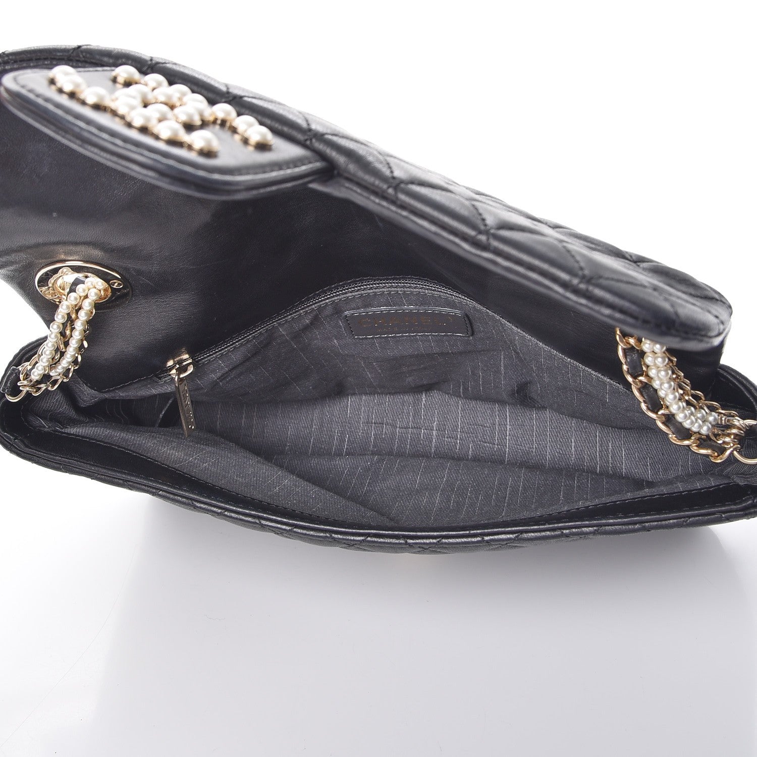 Chanel Lambskin Quilted Medium Westminster Pearl Flap Black 5 of 10