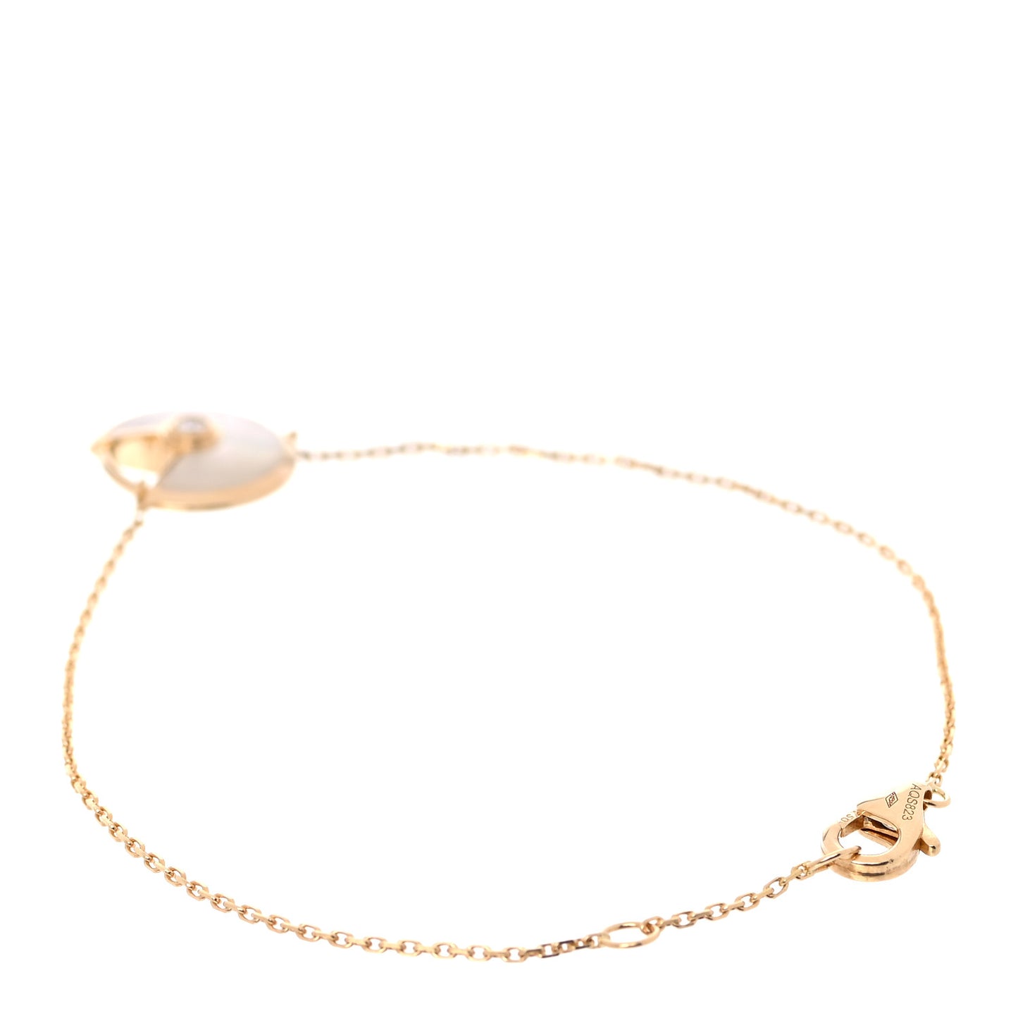 18K Yellow Gold Diamond Mother of Pearl Amulette de Cartier Bracelet