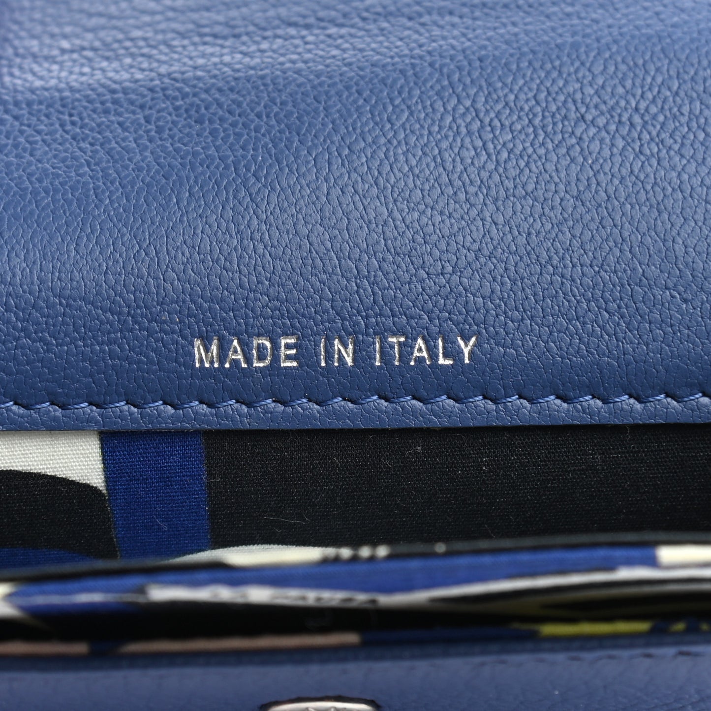 Goatskin Camellia CC Flap Card Holder Blue