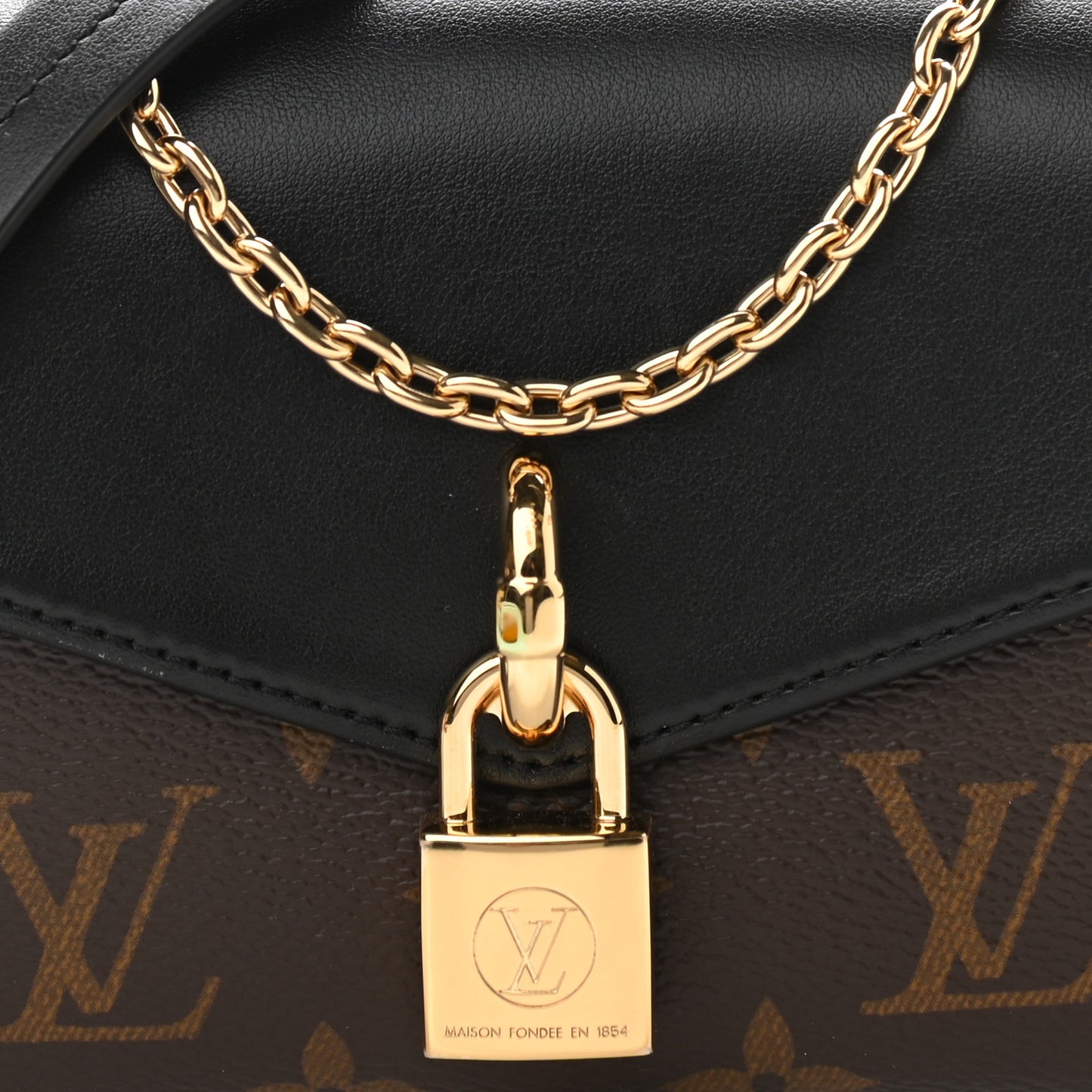 Monogram Padlock On Strap Black