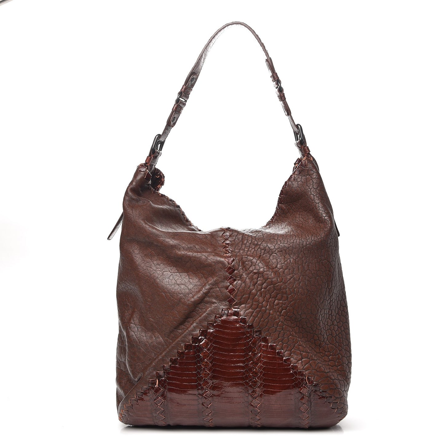 Lambskin Cobra Hobo Brown