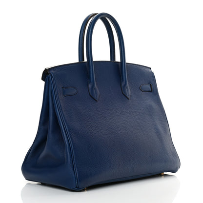 Hermes Taurillon Clemence Birkin 35 Bleu Brighton 3 of 21