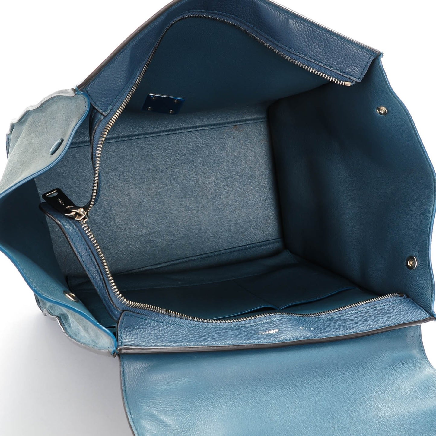 Drummed Calfskin Suede Medium Trapeze Orage