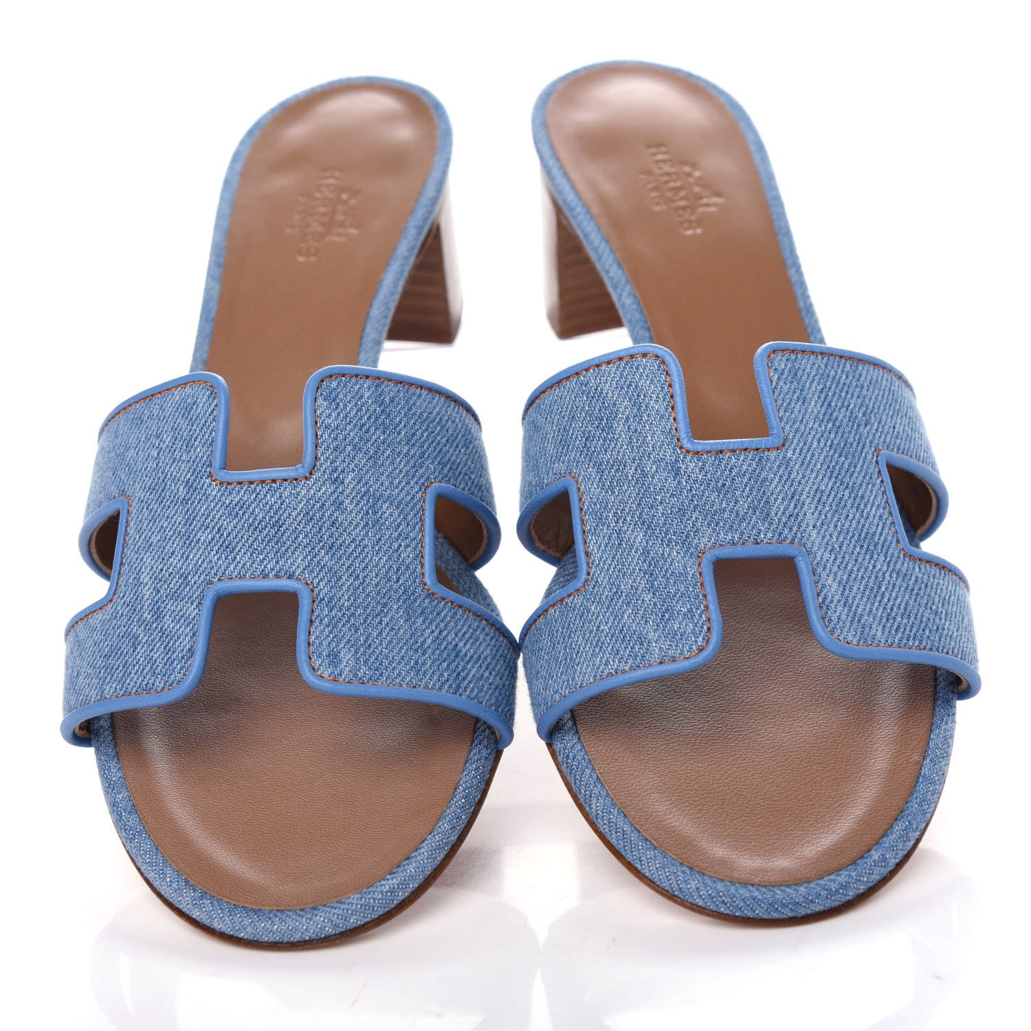 Hermes Denim Oasis Sandals 37 Bleu Clair 5 of 11