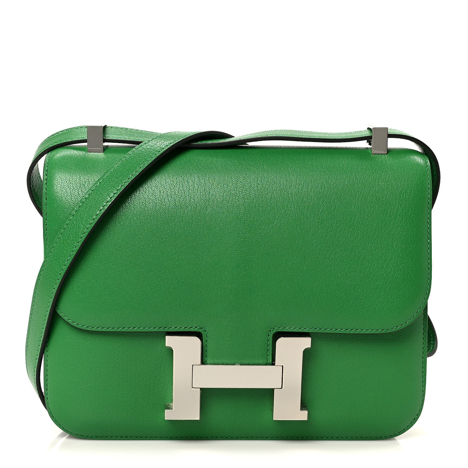 Hermes Constance bamboo green chevre leather — Hermès