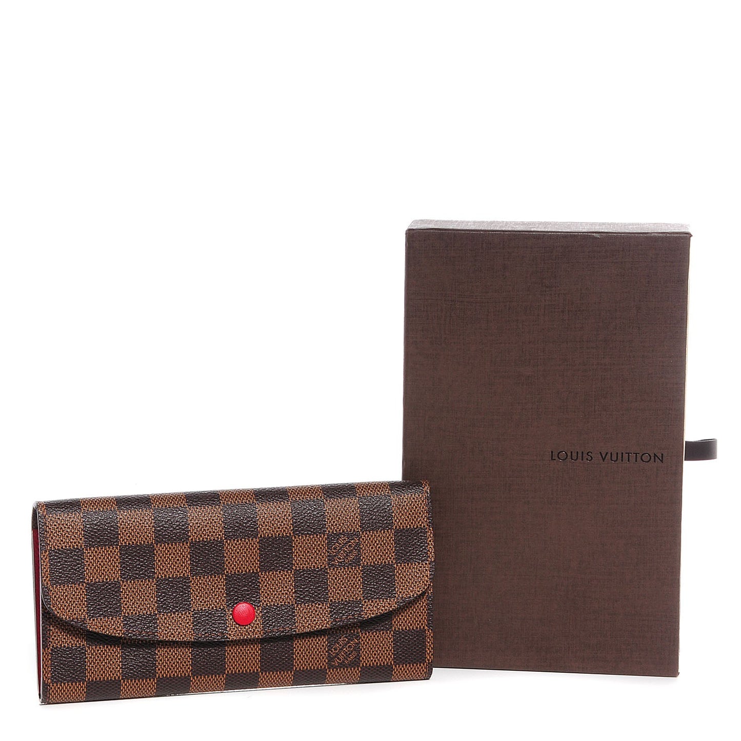 Damier Ebene Emilie Wallet Red