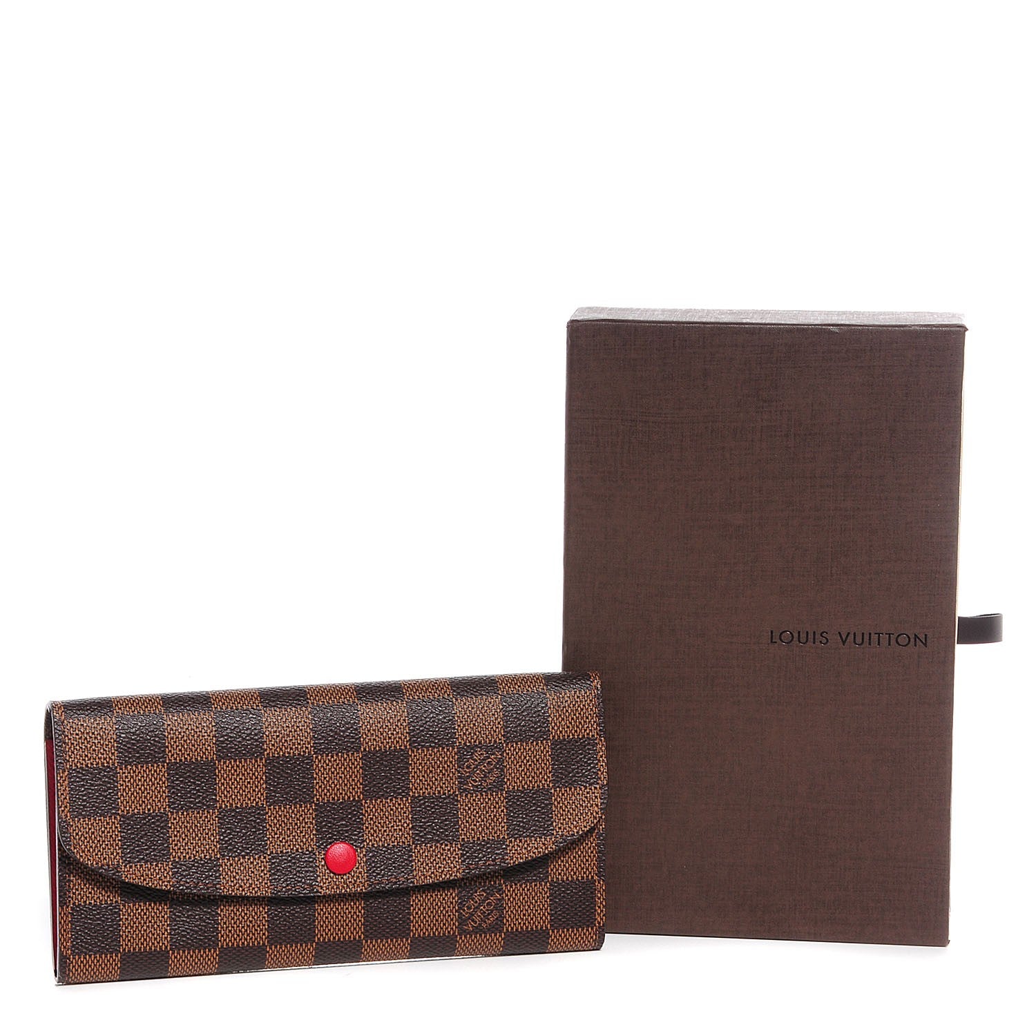 Louis Vuitton Damier Ebene Emilie Wallet Red 8 of 8