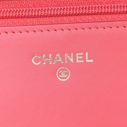 Chanel Caviar Timeless CC Wallet On Chain WOC Coral 6 of 9