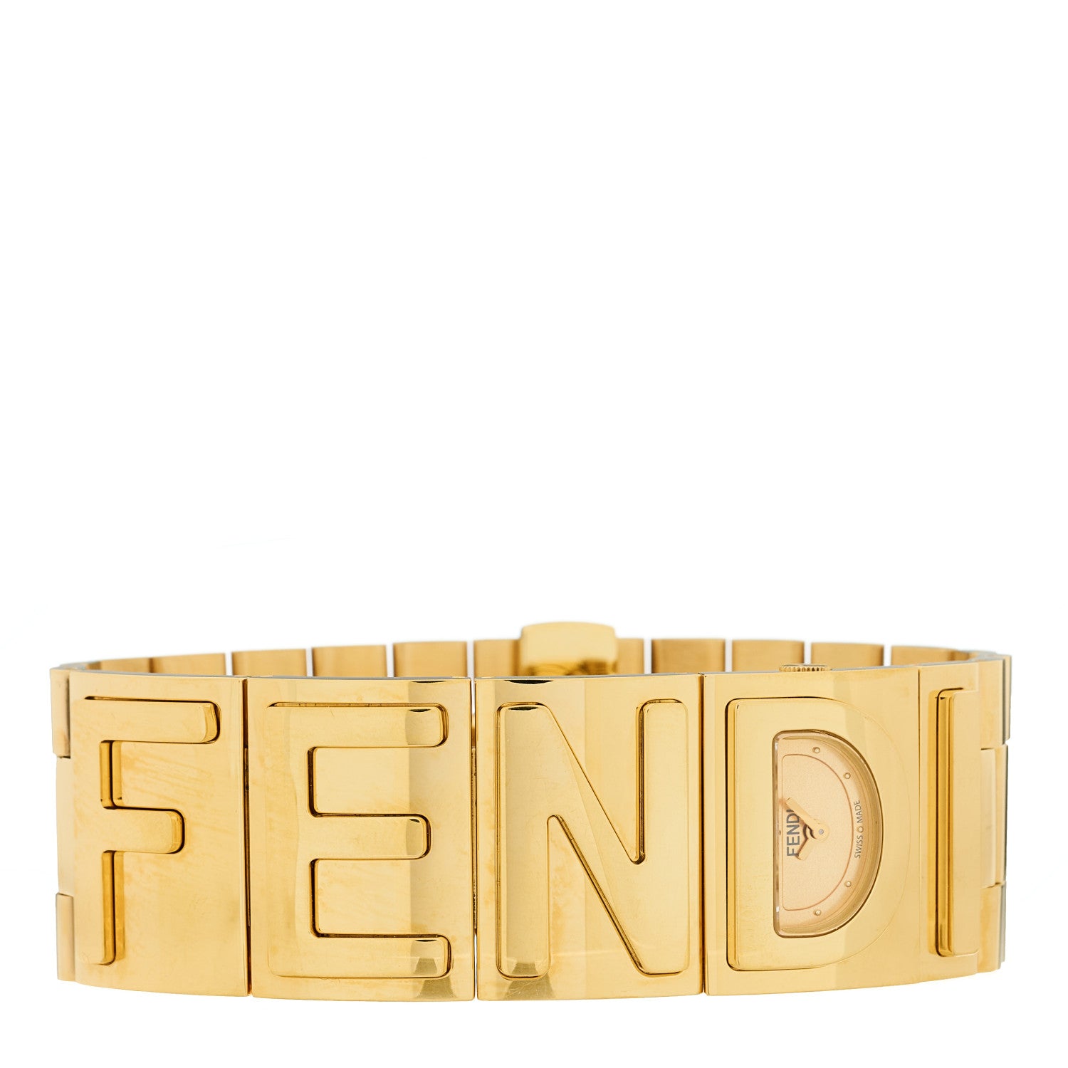 Fendi Stainless Steel 22mm Graph Quartz Watch Gold 1864062