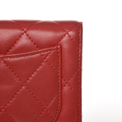 Chanel Lambskin Quilted Small Flap Wallet Red 14 of 15