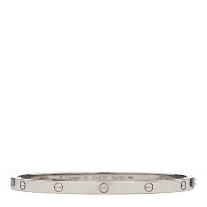 Cartier 18K White Gold Small LOVE Bracelet 16 2 of 7