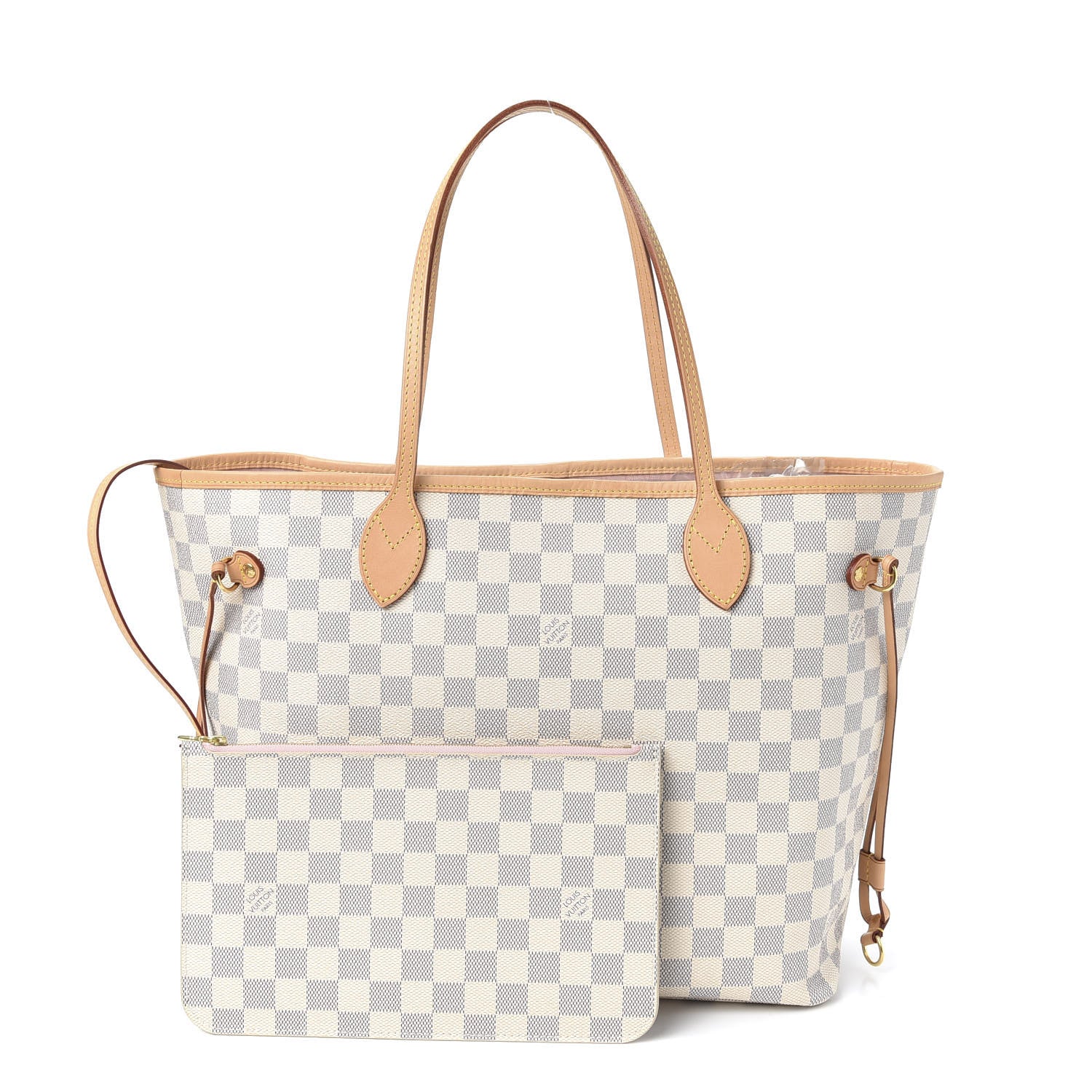 Louis Vuitton Damier Azur Neo Neverfull MM Rose Ballerine 1 of 8