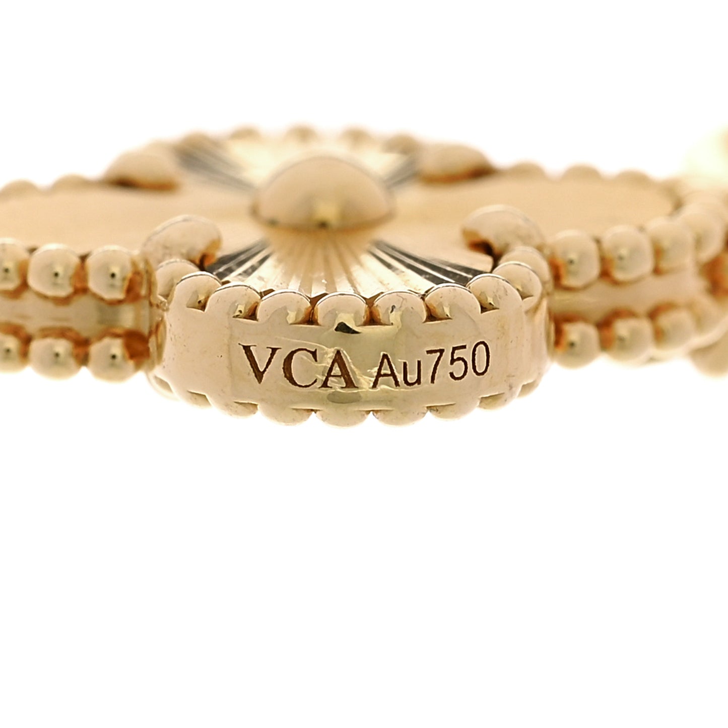 18K Yellow Gold 5 Motifs Guilloche Vintage Alhambra Bracelet