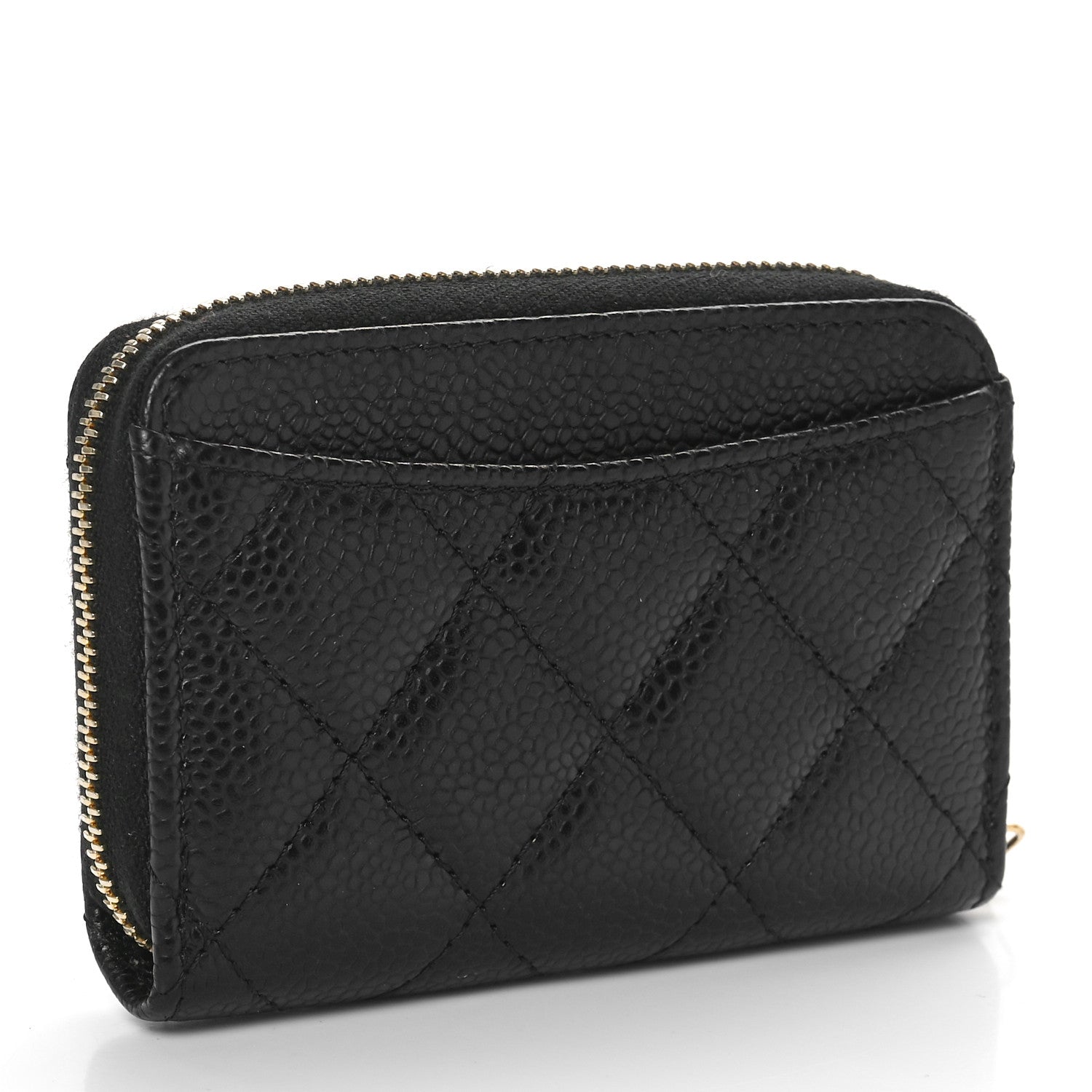 Chanel Caviar Quilted Zip Coin Purse Black 3 of 11