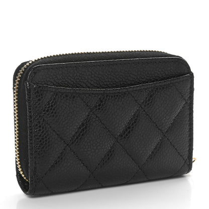 Chanel Caviar Quilted Zip Coin Purse Black 3 of 11