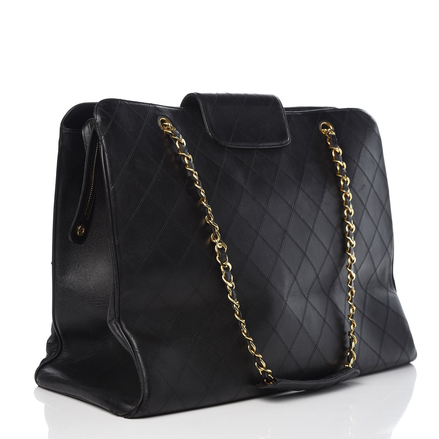 Calfskin Stitched XL Weekender Black