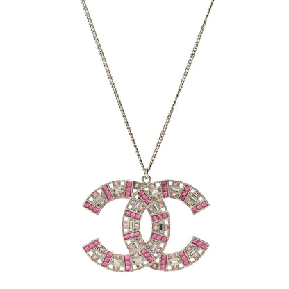 Chanel Baguette Crystal Large CC Necklace Pink 1 of 5