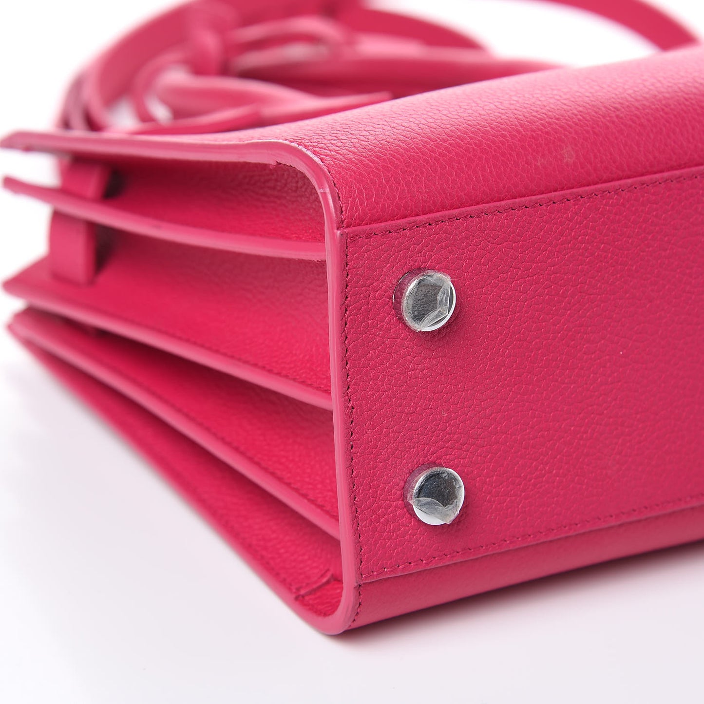 Grained Calfskin Nano Sac De Jour Fuchsia