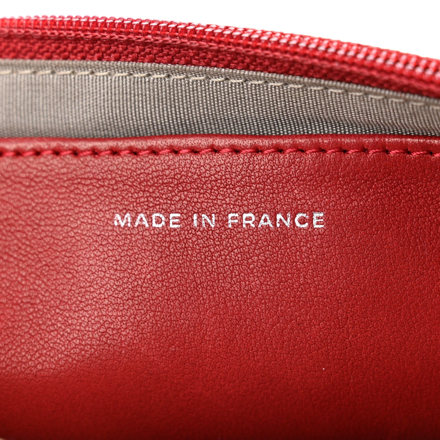 Lambskin Half Moon Wallet On Chain WOC Red