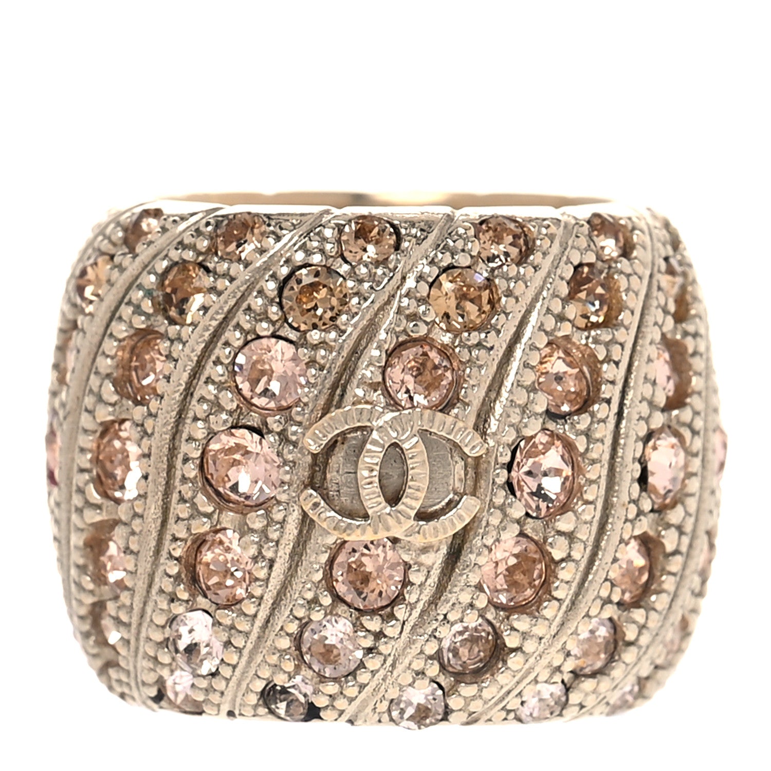 Chanel Crystal CC Ring 7 Gold 1 of 5