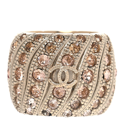 Chanel Crystal CC Ring 7 Gold 1 of 5