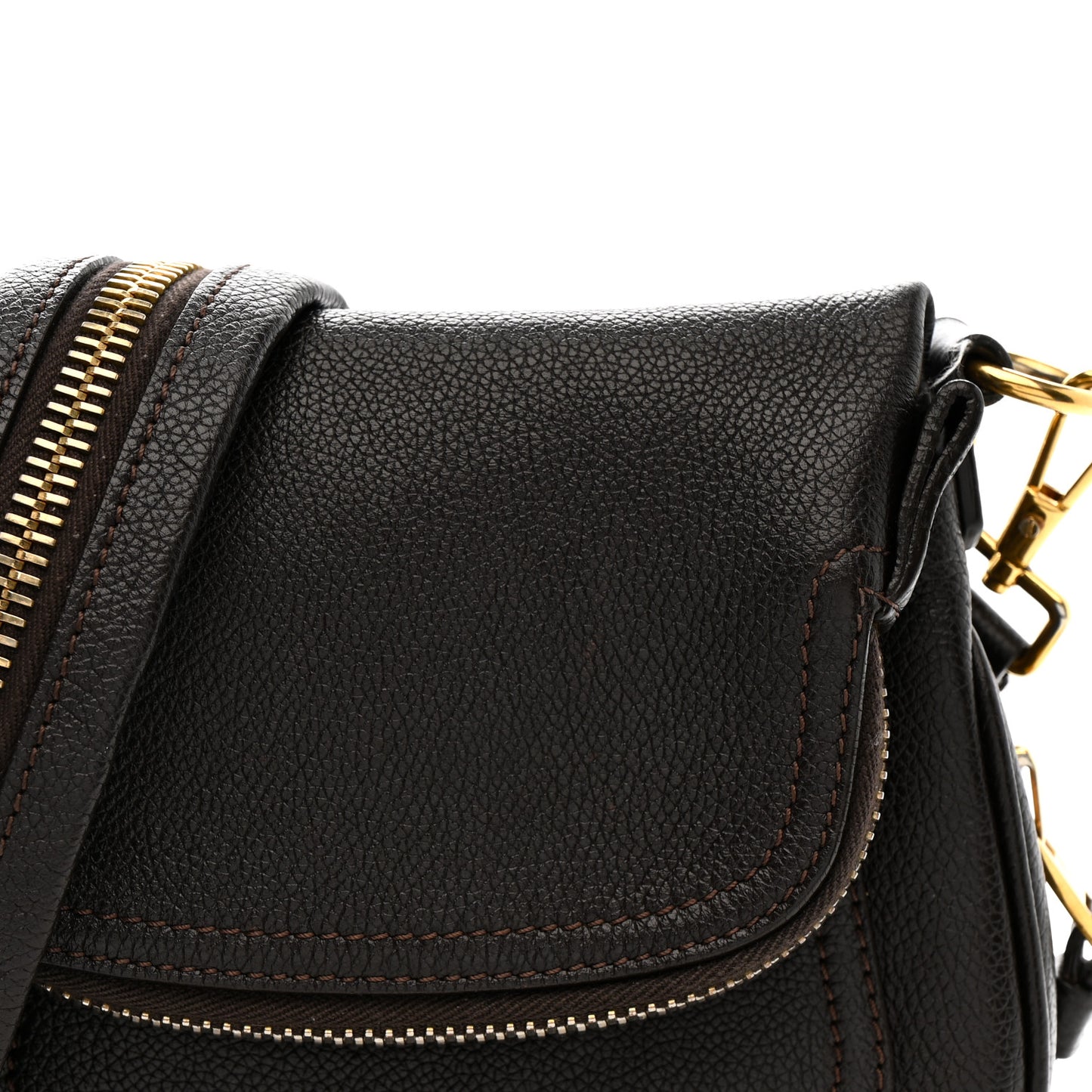 Calfskin Mini Jennifer Crossbody Bag Brown