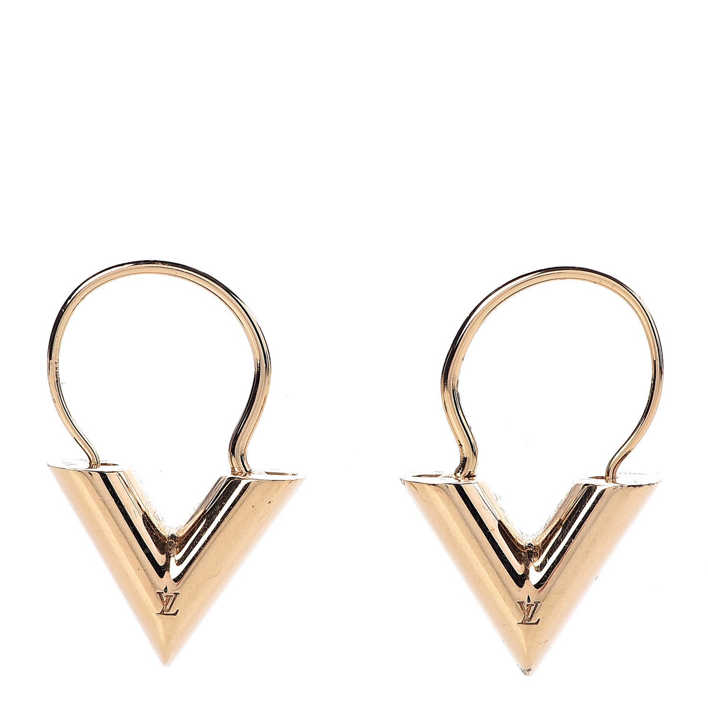 Brass Essential V Hoop Earrings Gold