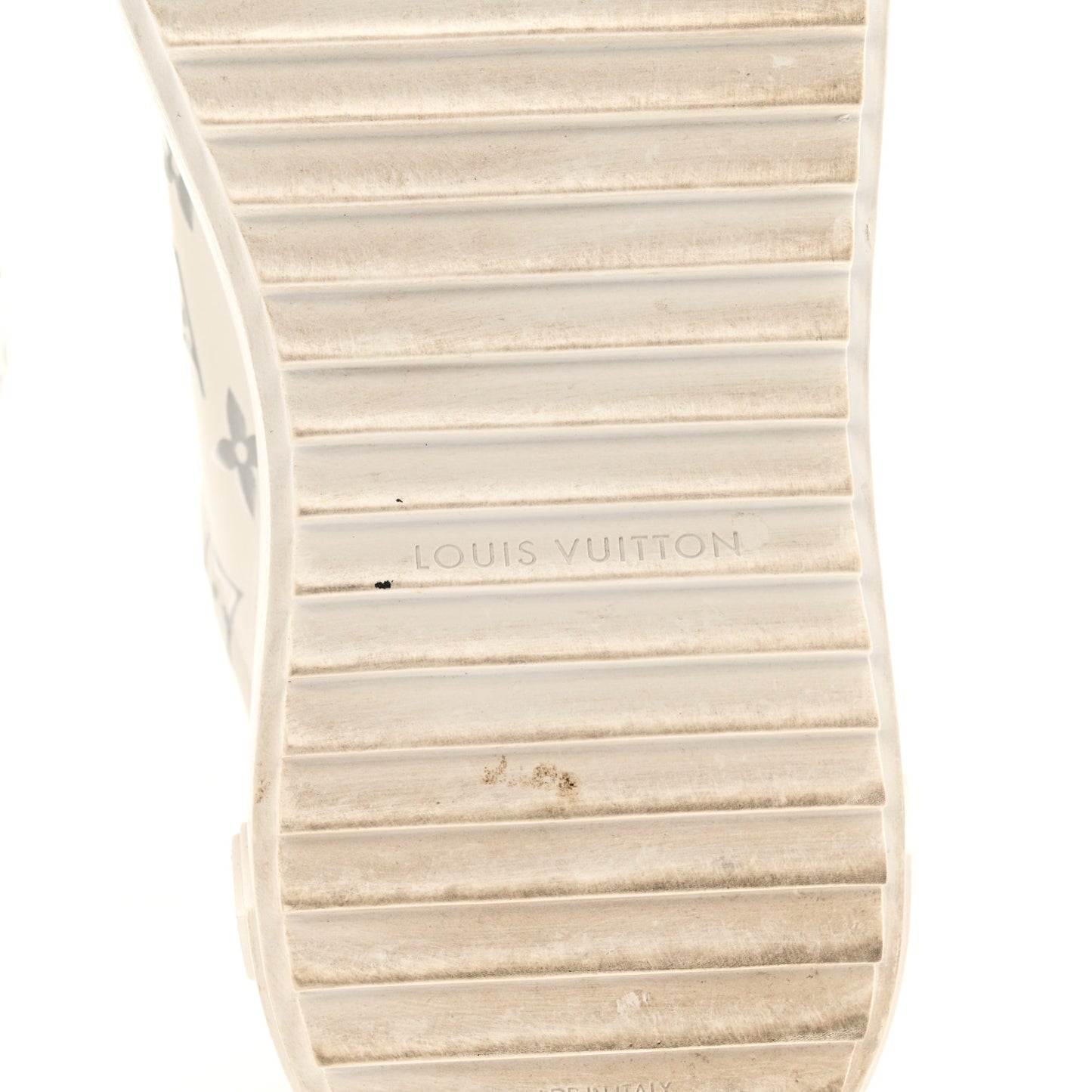 Calfskin Monogram Debossed Time Out Sneakers 38 White Silver