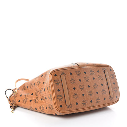 MCM Visetos Medium Liz Reversible Shopper Tote Cognac 9 of 18