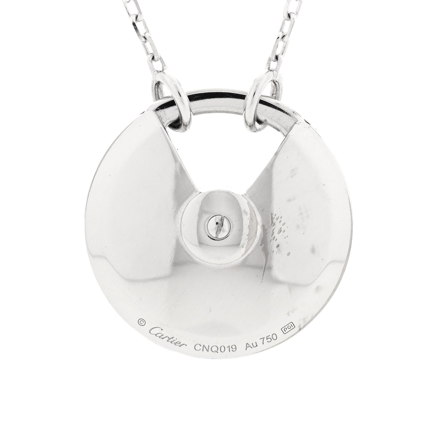 18K White Gold Diamond SM Amulette de Cartier Pendant Necklace