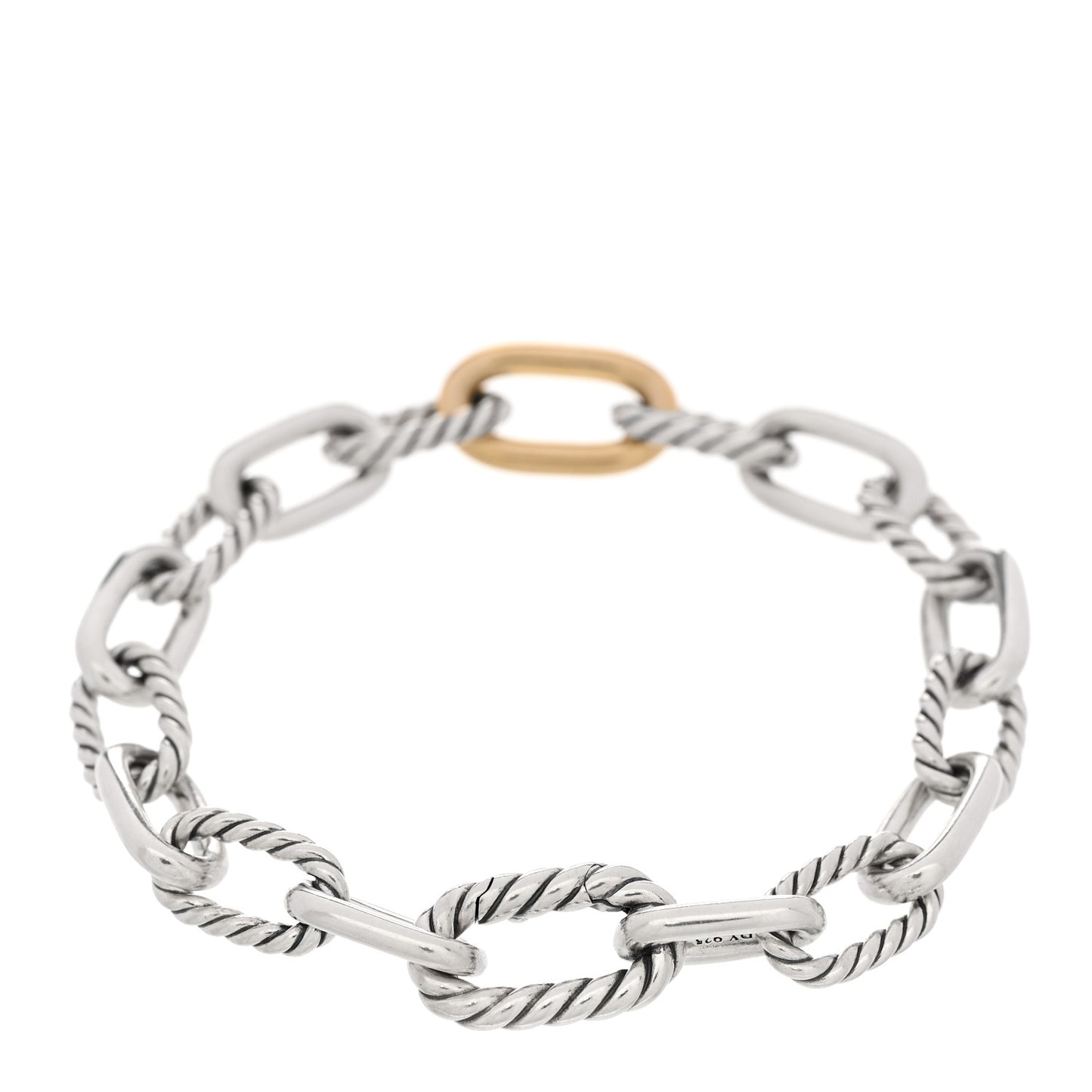 Sterling Silver 18K Yellow Gold 8.5mm Madison Chain Bracelet