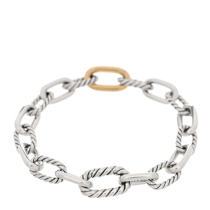 David Yurman Sterling Silver 18K Yellow Gold 8.5mm Madison Chain Bracelet 2 of 3